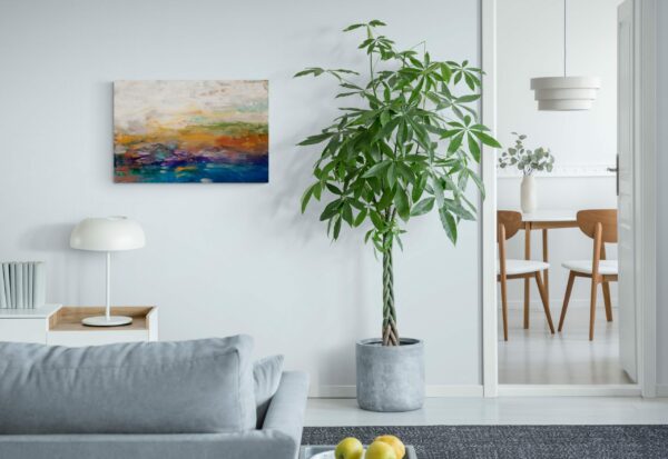 Saltwater 1 - 24x36 Inches - Bright living room with large plant scaled 1